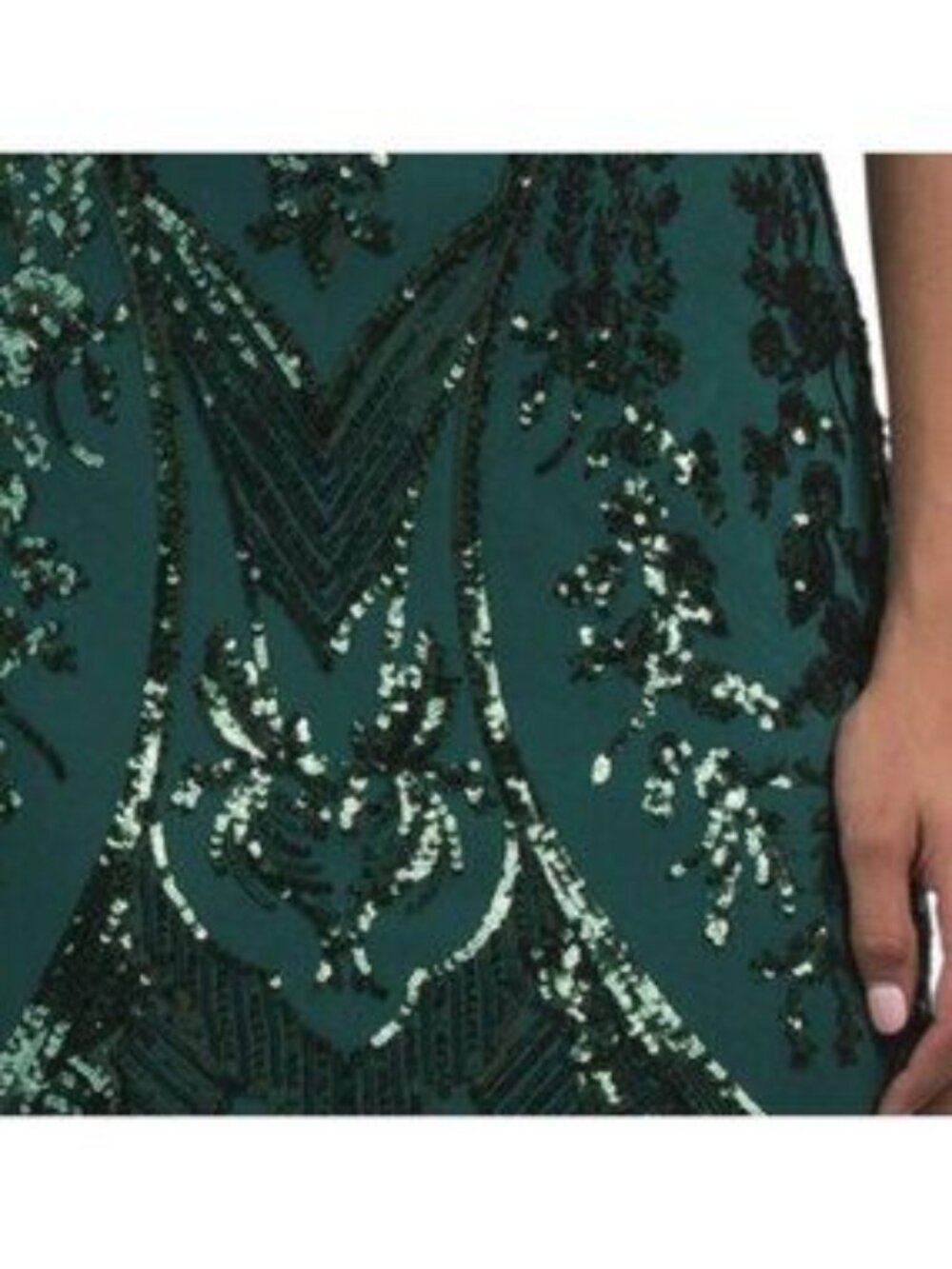 BETSY & ADAM Short Sleeve Sequin Gown - Picture 4 of 4